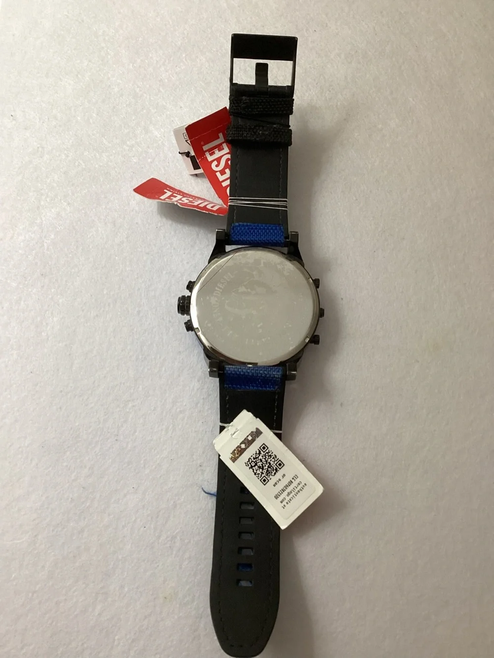 Diesel Mr Daddy 2.0 Three-Hand Blue Silicone Strap Buckle Watch, 57mm DZ7434